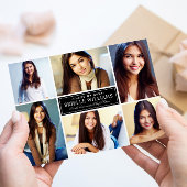 Elegante Schwarz-Weiß-Abschluss-FotoCollage Ankündigung