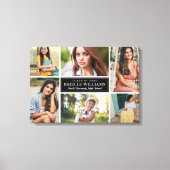 Elegante Schwarz-Weiß-Abschluss-FotoCollage Leinwanddruck (Vorderseite)