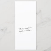 Elegante Schwarz-Weiß-Abschlussprogrammkarte 2026 Programm (Rückseite)