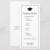 Elegante Schwarz-Weiß-Abschlussprogrammkarte 2026 Programm (Vorne/Hinten)