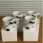 Elegante Schwarz/Weiß Abstrakt Espresso Tasse