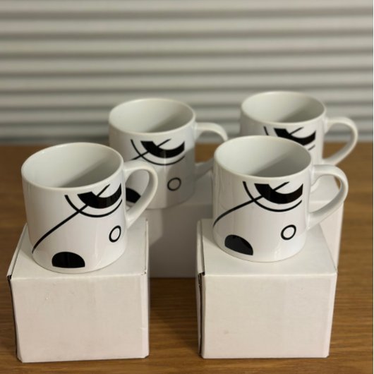 Elegante Schwarz/Weiß Abstrakt Espresso Tasse