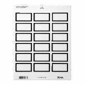 Elegante Schwarz-Weiß-Adressenmarken Adressaufkleber (Vorne)