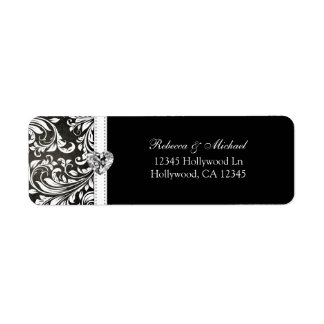Elegante Schwarz-Weiß-Adressetiketten