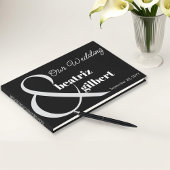 Elegante Schwarz-Weiß-Ampersand-Hochzeit Gästebuch