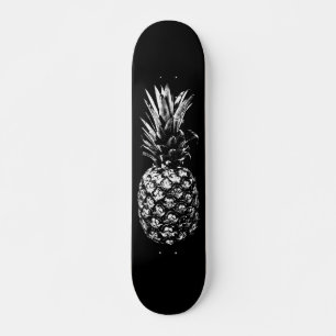 Elegante Schwarz-Weiß-Ananas Skateboard