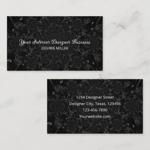 Elegante Schwarz-Weiß-Antike Vintage Wasserfarbe Visitenkarte