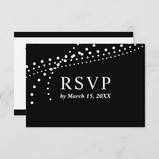 Elegante Schwarz/Weiß-Antwortkarte RSVP Karte