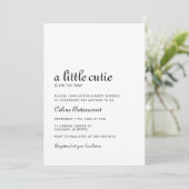 Elegante Schwarz-Weiß-Baby-Dusche Einladung (Stehend Vorderseite)