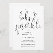 Elegante Schwarz-Weiß-Baby Sprinkle-Dusche Einladung (Vorne/Hinten)
