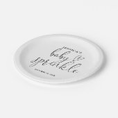 Elegante Schwarz-Weiß-Baby Sprinkle-Dusche Pappteller (Schrägansicht)