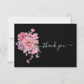 Elegante Schwarz-Weiß Beerdigung Dankeschön Karte (Rückseite)