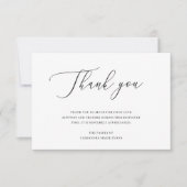 Elegante Schwarz-Weiß-Begrüßung Dankeskarte (Vorderseite)