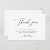 Elegante Schwarz-Weiß-Begrüßung Dankeskarte (Vorne/Hinten)