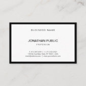 Elegante Schwarz-Weiß-Beruflich Moderne Schlicht Visitenkarte (Rückseite)