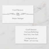 Elegante Schwarz-Weiß-Berufliche Visitenkarte (Vorne/Hinten)