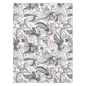 Elegante Schwarz-Weiß-Blume und Herz Tischdecke (Vorderseite)