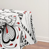Elegante Schwarz-Weiß-Blume und Herz Tischdecke (Beispiel)