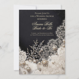 Elegante Schwarz-Weiß-Blumen-Hochzeits-Einladung Einladung
