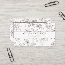 Elegante Schwarz-Weiß-Blumen Moderne Kunst, Dichtu