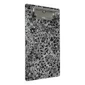Elegante Schwarz-Weiß-Blumen-Spitzenkunst  Mini Klemmbrett (Schrägansicht)