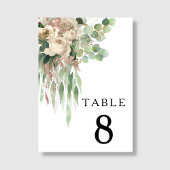 Elegante Schwarz-Weiß-Blumenhochzeit Tischnummer