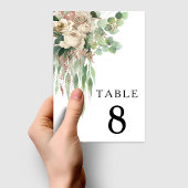 Elegante Schwarz-Weiß-Blumenhochzeit Tischnummer