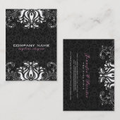 Elegante Schwarz-Weiß-Blumenspitze Visitenkarte (Vorne/Hinten)