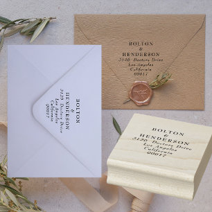 Elegante Schwarz-Weiß-Blumenzeremonie Gummistempel