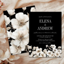 Elegante Schwarz-Weiß-Blütenhochzeit