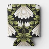 Elegante Schwarz-Weiß-Blütenhochzeit: Kalligraphie Dosenkühler (Rückseite)