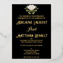 Elegante Schwarz-Weiß-Blütenhochzeit: Kalligraphie