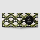 Elegante Schwarz-Weiß-Blütenhochzeit: Kalligraphie Gästebuch (Voll)