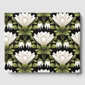 Elegante Schwarz-Weiß-Blütenhochzeit: Kalligraphie Gästebuch (Rückseite)