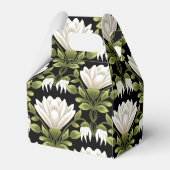 Elegante Schwarz-Weiß-Blütenhochzeit: Kalligraphie Geschenkschachtel (Rückseite)