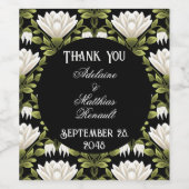 Elegante Schwarz-Weiß-Blütenhochzeit: Kalligraphie Weinetikett (Einzelnes Label)