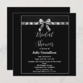 Elegante Schwarz-Weiß Bridal Dusche Einladung (Vorne/Hinten)
