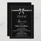 Elegante Schwarz-Weiß Bridal Dusche Einladung (Vorne/Hinten)