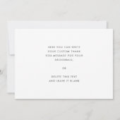 Elegante Schwarz-Weiß Bridesmaid Dankeschön Karte (Rückseite)