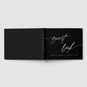 Elegante Schwarz-Weiß-Chic-Hochzeit Gästebuch (Voll)