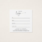 Elegante Schwarz-weiß-Chic-Logo-Friseur-Geschenkka (Rückseite)