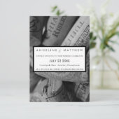 Elegante Schwarz-Weiß-Cork Hochzeitskarte Einladung (Stehend Vorderseite)