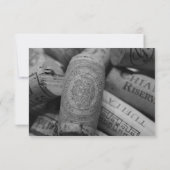 Elegante Schwarz-Weiß-Cork Hochzeitskarte Einladung (Rückseite)