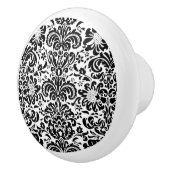 Elegante Schwarz-Weiß-Damasken Keramikknauf (Rechts)