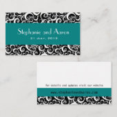 Elegante Schwarz-Weiß-Damaskus-Hochzeitskarte Begleitkarte (Vorne/Hinten)
