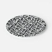 Elegante Schwarz-Weiß-Damaskus-Wirbel Pappteller (Schrägansicht)