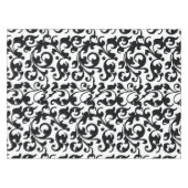 Elegante Schwarz-Weiß-Damaskus-Wirbel Tischdecke (Vorderseite (Horizontal))