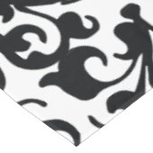 Elegante Schwarz-Weiß-Damaskus-Wirbel Tischdecke (Schrägansicht)