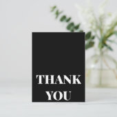 Elegante Schwarz-Weiß Dankeschön Karte Hochzeit/Co (Stehend Vorderseite)