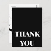 Elegante Schwarz-Weiß Dankeschön Karte Hochzeit/Co (Vorne/Hinten)